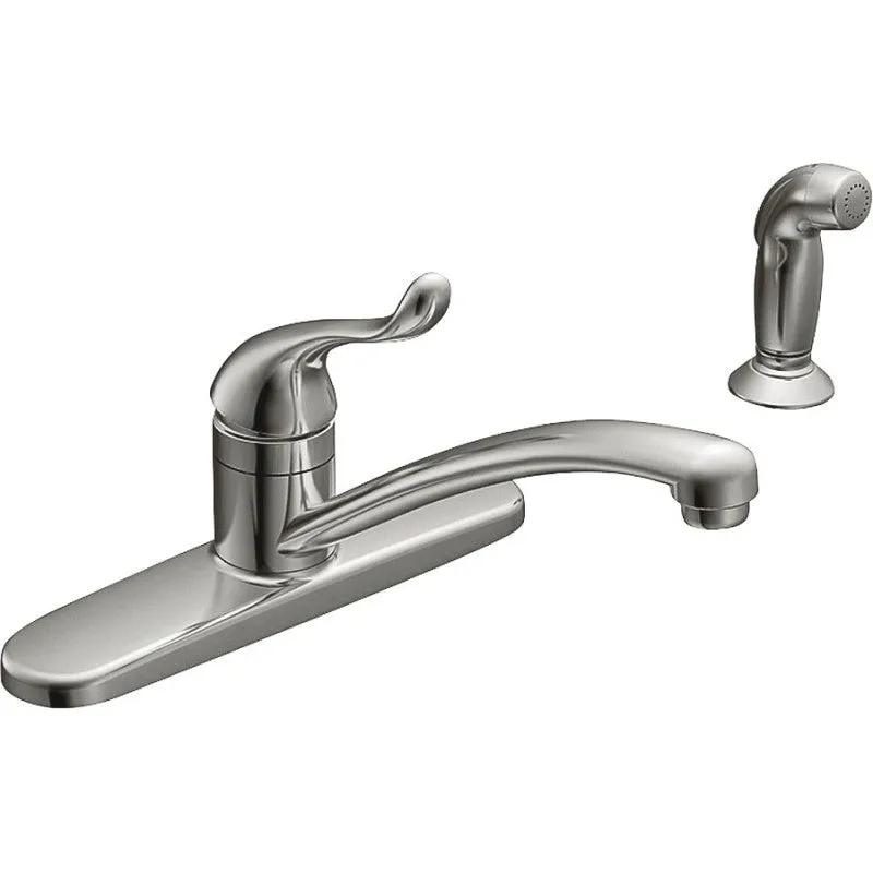 Moen Adler CA87530 Series Kitchen Faucet, 6 in H Spout, Chrome Plated, 9 in, 10.25 in W x 6.935 in H Dimensions, 1.5 gpm