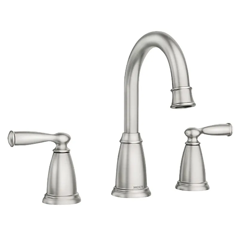 Moen Banbury 84947SRN Widespread Bathroom Faucet, 1.2 gpm, 2-Handle, 3-Faucet Hole, Metal, Brushed Nickel