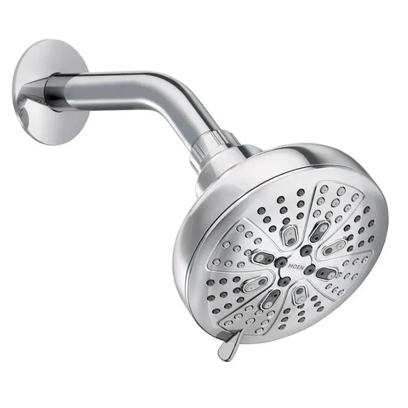 Moen Hydro Energetix 200W0 Showerhead, Round, 1.75 gpm, 1/2 in Connection, IPS, 8-Spray Function, Chrome