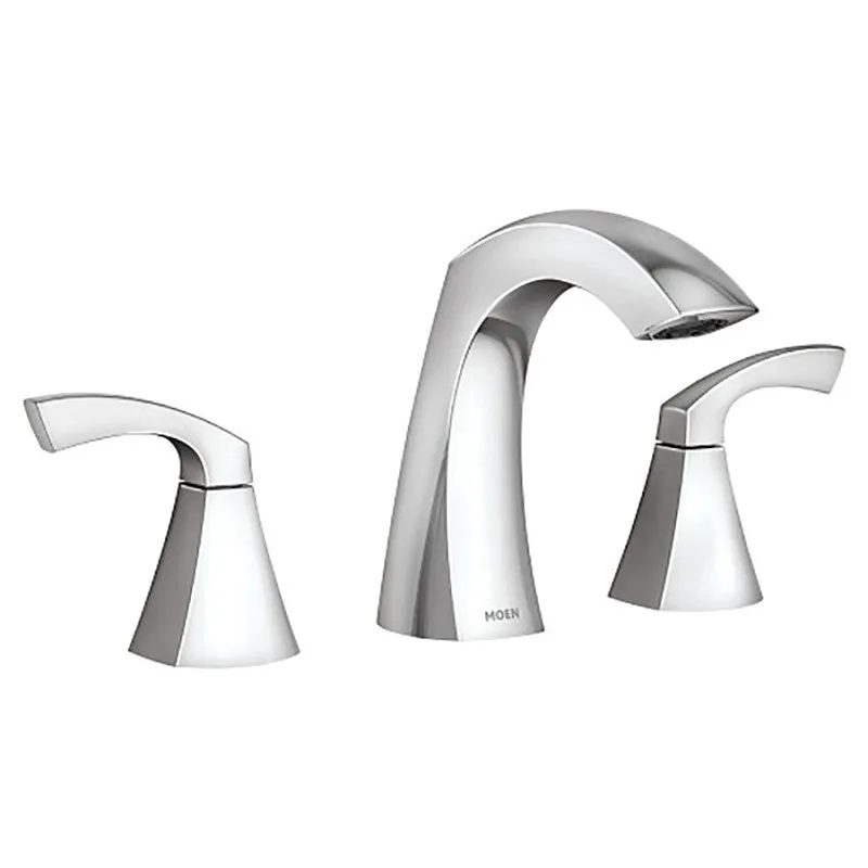 Moen Lindor 84504 Widespread Bathroom Faucet, 1.2 gpm, 2-Handle, 3-Faucet Hole, Metal, Chrome
