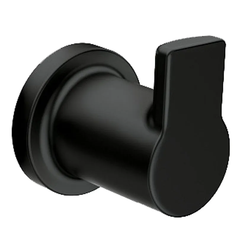 Moen RINZA Series Y1103BL Robe Hook, 1-Hook, Zinc, Matte, Wall Mounting