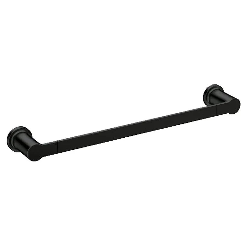 Moen RINZA Series Y1118BL Towel Bar, 18 in L Rod, Zinc, Matte, Wall Mounting