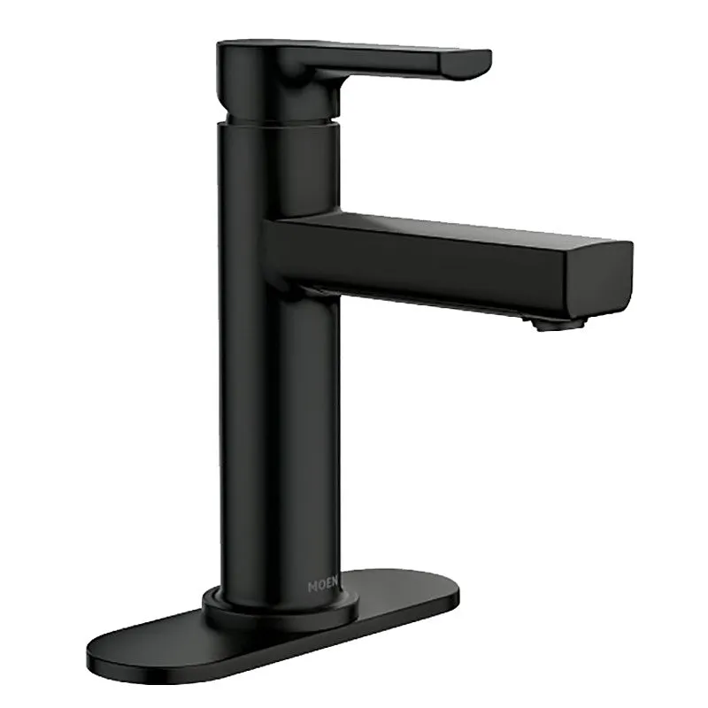 Moen Rinza Series 84627BL Bathroom Faucet, 1.2 gpm, 1-Handle, Metal, Matte, Lever Handle, High Arc Spout