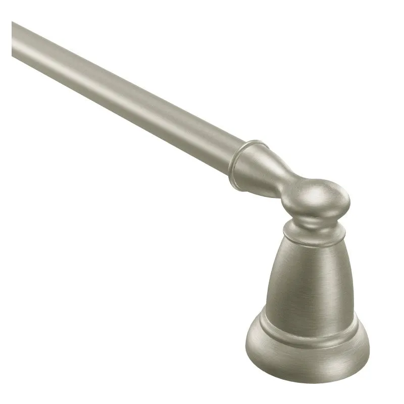 Moen Y2624BN Towel Bar, 3.1 in Projection, 26.02 in OAL, 3.1 in OAW, 24 in L Rod, Aluminum, Brushed Nickel, Surface