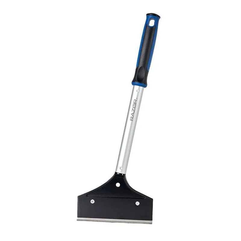 Mr. BAR-B-Q 08803RZ Griddle Scraper, 15-1/2 in L Brush, 5.6 in W Brush, Stainless Steel Bristle, Plastic Handle