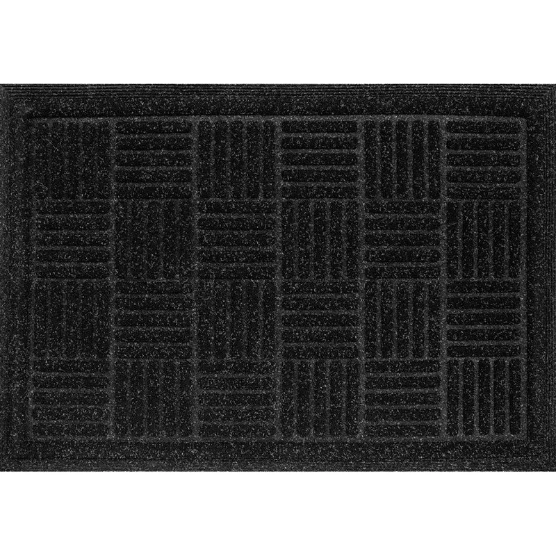 Multy Home MT5001431 Door Mat, 36 in L, 48 in W, Contours Pattern, Polypropylene/Rubber Surface, Charcoal