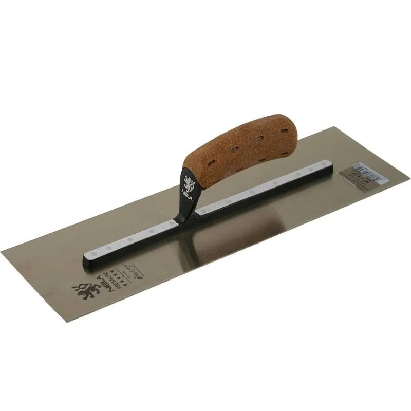 Nela 16″ x 4.75″ Cork Hdl Chrome SS Smoothing Trowel