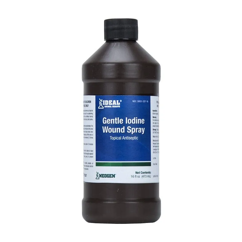 Neogen 79214 Gentle Iodine Wound, Liquid, Dark Brown, Pungent, Slightly Metallic, Sulfur, 16 oz