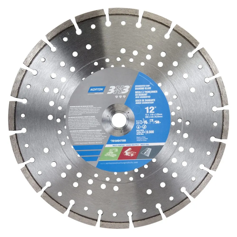 Norton 3×3 Multi-Purpose Concrete Diamond Blade