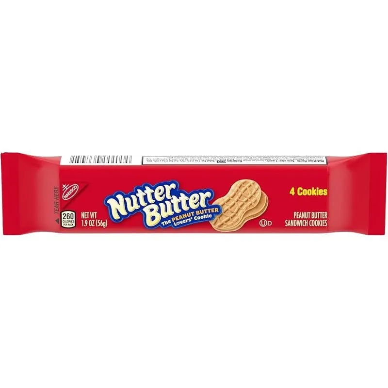Nutter Butter 786330 Lunchbox Cookies, Artificial Flavor, 1.9 oz Pack (Pack of 10)