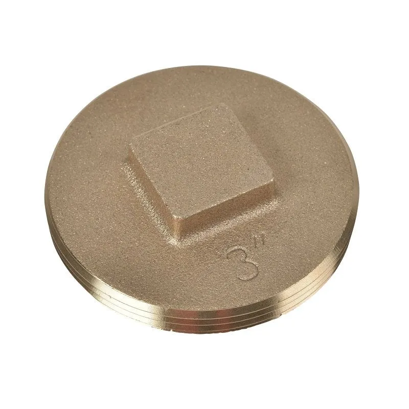 Oatey 42372 Cleanout Pipe Plug, 3 in, Raised Head, Brass