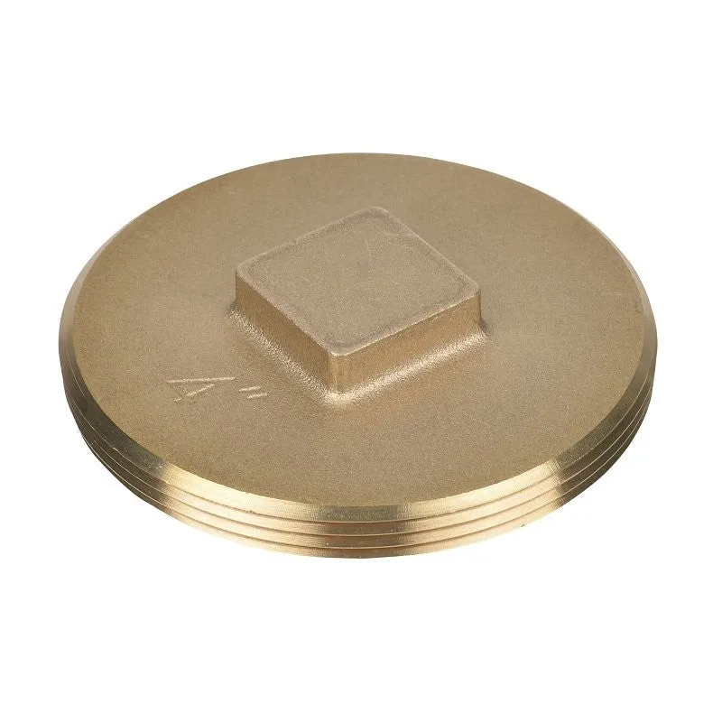 Oatey 42374 Cleanout Pipe Plug, 4 in, Raised Head, Brass