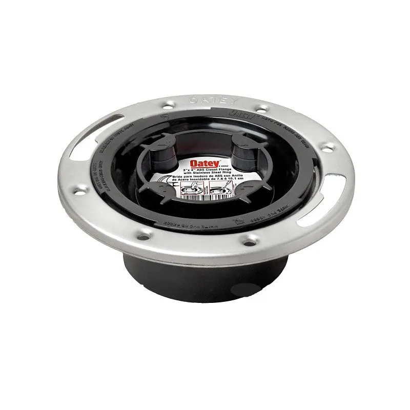 Oatey 43552 Closet Flange, 3, 4 in Connection, ABS, Black, For: 3 in SCH 40 DWV Pipes