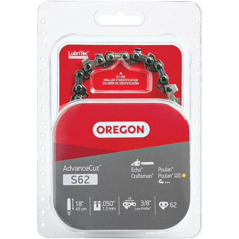 Oregon S62 Chainsaw Chain, For: Husqvarna, Jonsered, Makita, Echo, Ryobi, Poulan, Sears and Dayton Chainsaws, 0.05