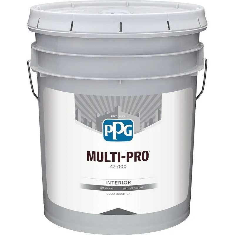 PPG MOPAKO PRO 47-510/05 Interior Paint, Semi-Gloss, White, 5 gal, 400 sq-ft Coverage Area