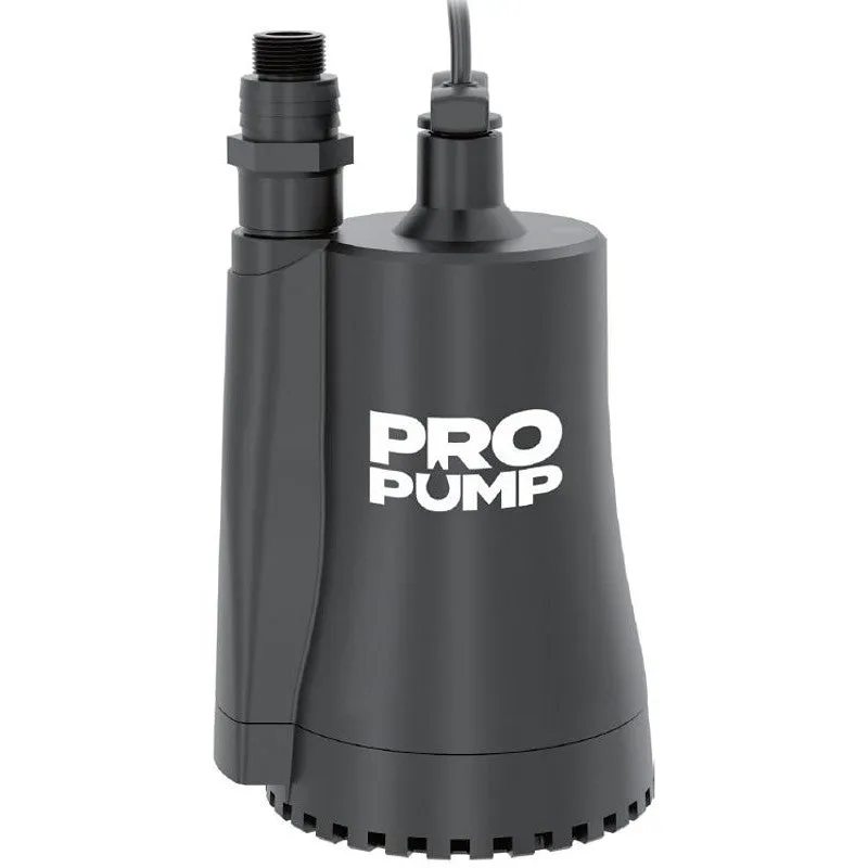 PROPUMP SU200 Utility Pump, 1-Phase, 2.6 A, 115 V, 1/4 hp, 1 in Outlet, 27 ft Max Head, 2000 gph, Thermoplastic