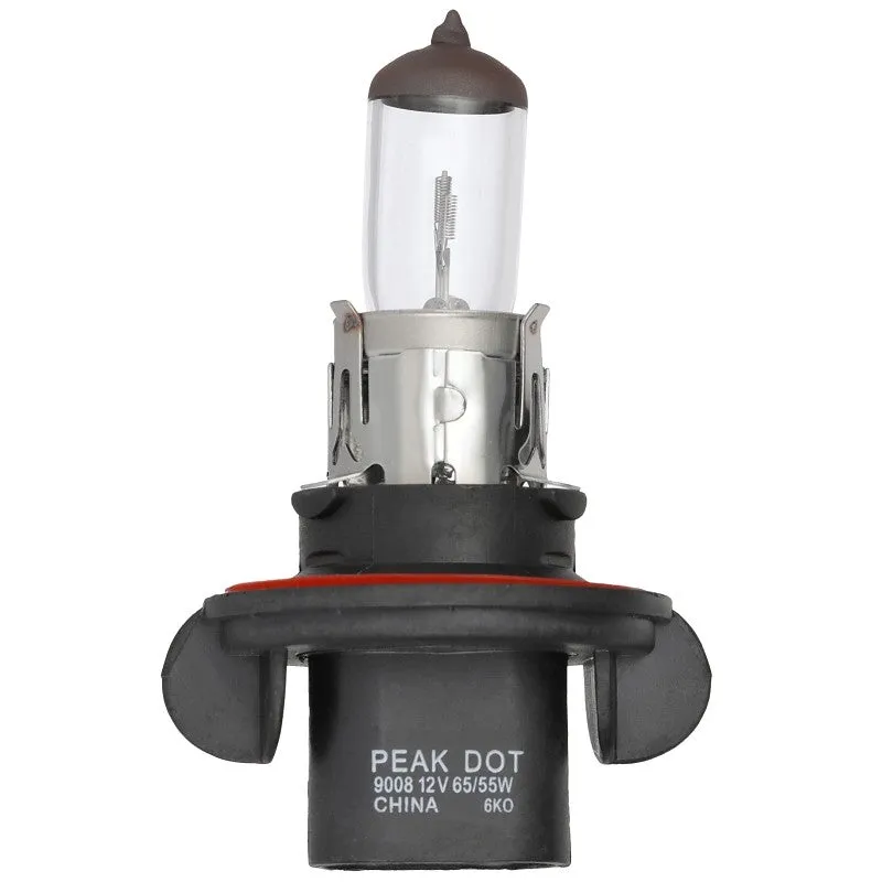 Peak 9008-BPP Automotive Headlamp, 12.8 V, 55, 65 W, Halogen Lamp, Gray