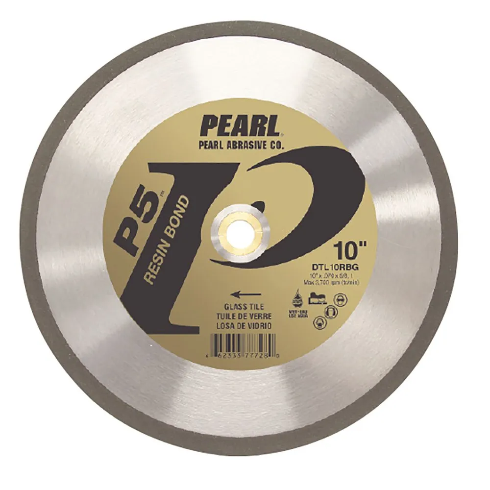 Pearl Abrasive P5 Resin Bond Glass Tile Blade – 10″ DTL10RBG