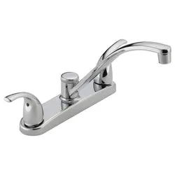 Peerless P299208LF Kitchen Faucet, 1.5 gpm, 3-Faucet Hole, Chrome, Deck Mounting, 8 in Faucet Centers