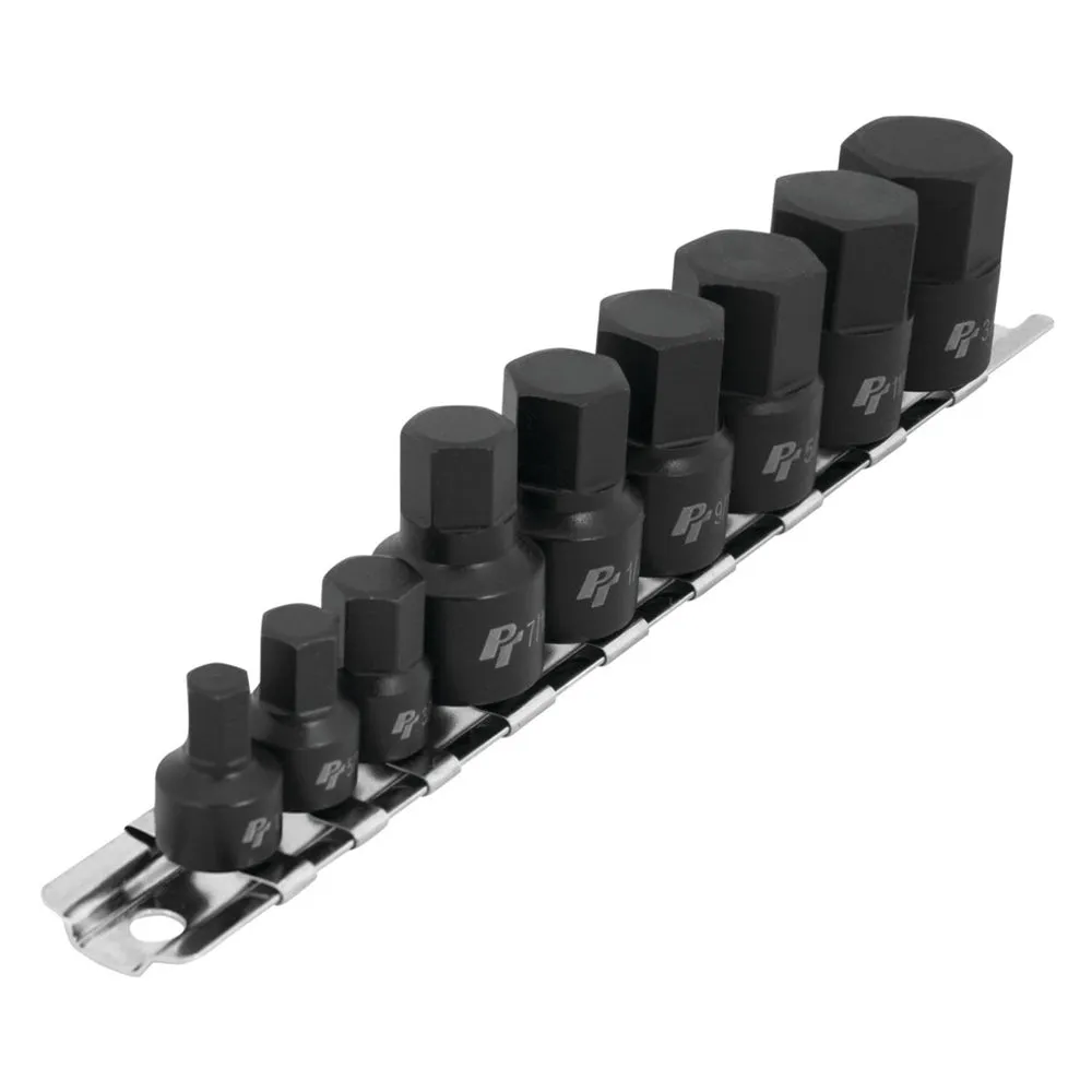 Performance Tool W38963 9 Piece SAE Hex Bit Impact Socket Set