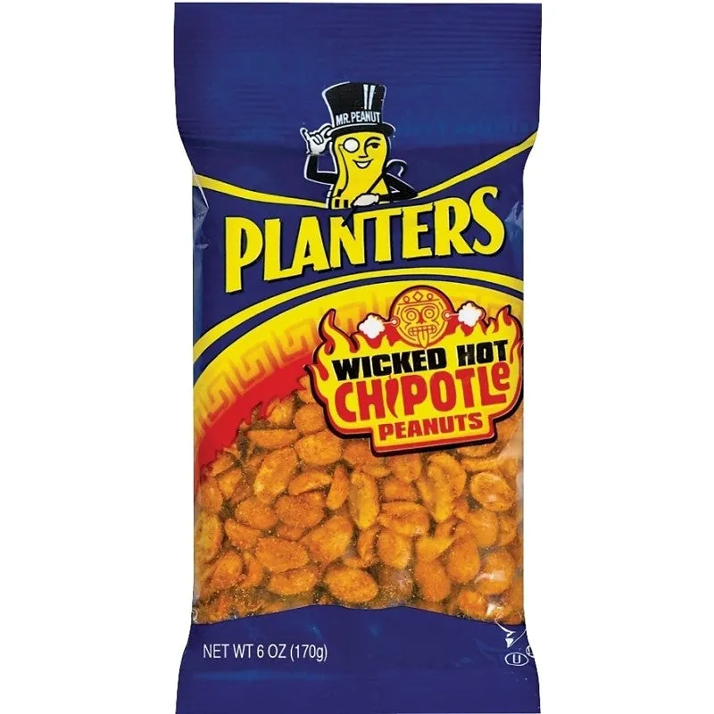 Planters 483280 Peanut, Wicked Hot Chipotle, 6 oz, Bag (Pack of 12)