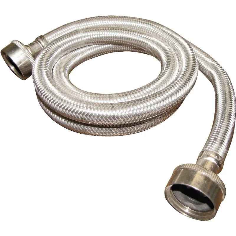 Plumb Pak PP23821 Washing Machine Discharge Hose, 3/4 in ID, 4 ft L, FHT x FHT, Stainless Steel