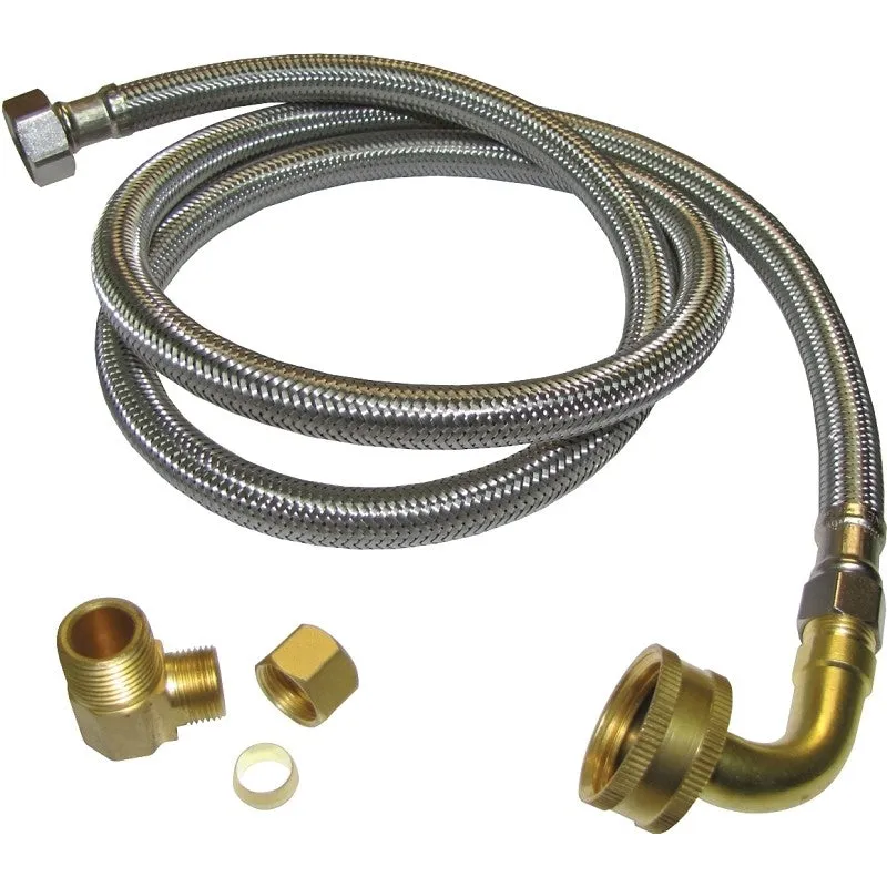Plumb Pak PP23835 Dishwasher Connector, 3/8 in, Compression x MIP, Stainless Steel