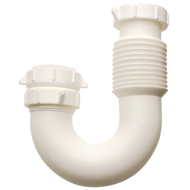 Plumb Pak PP812-55 J-Bend, 1-1/2 x 1-1/2 in, Slip, Plastic, White