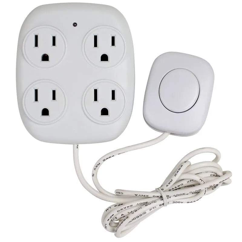 PowerZone ORFSTAP Power Tap with Remote Switch, 15 A, 4-Outlet, White (POS)