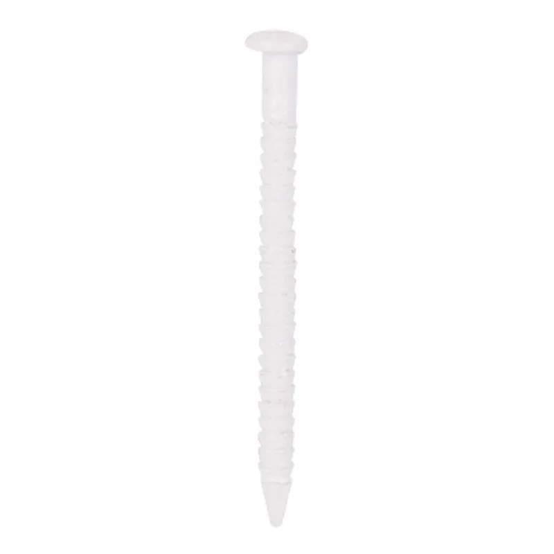 ProSource NTP-158-PS Panel Nail, 16D, 1 in L, Steel, Painted, Flat Head, Ring Shank, White (Pack of 4)
