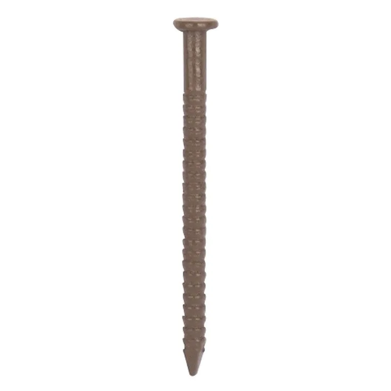 ProSource NTP-174-PS Panel Nail, 16D, 1 in L, Steel, Painted, Flat Head, Ring Shank, Dark Oak (Pack of 4)