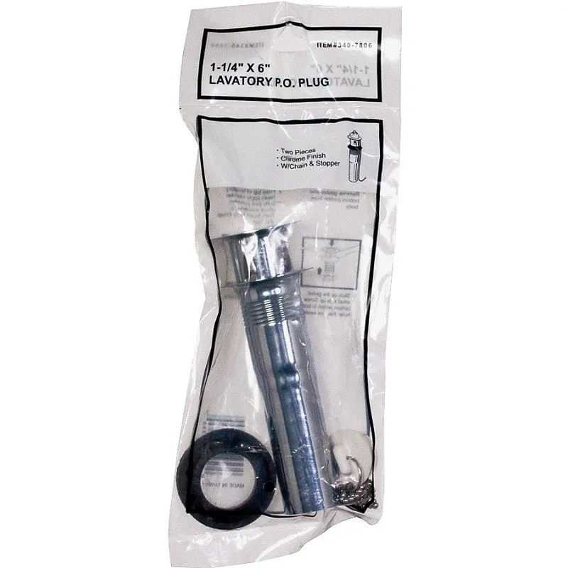 ProSource TW0916 Lavatory Plug, Pull-Out, Chrome