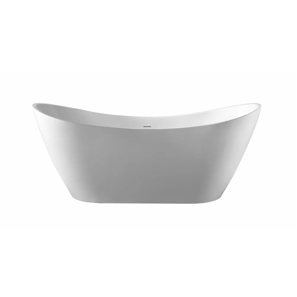 Pulse ShowerSpa Freestanding White Acrylic Bathtub 71″ PT-1006