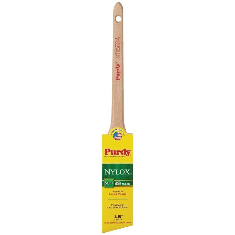 Purdy 080215 Trim Brush, Hardwood Handle, 1-1/2 in W, Nylon Bristle, Rat Tail Handle