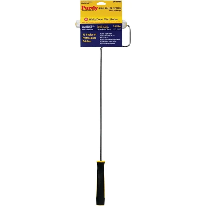 Purdy 140765024 Mini Roller System, 24 in L, 3/8 in Nap, Fabric Roller, 6-1/2 in L Roller