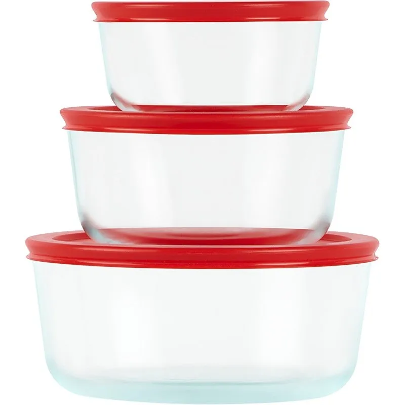 Pyrex 1075458 Food Container Set, Glass, Clear (Pack of 2)