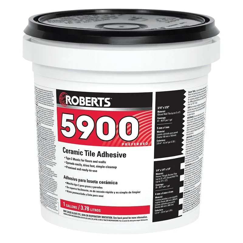 QEP 5900-1 Ceramic Tile Adhesive, Off-White, 1 gal Pail (Pack of 4)