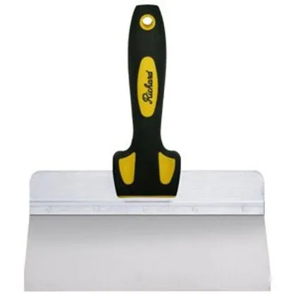 RICHARD RUB-RW-10-AS 10 IN. ERGO-GRIP STAINLESS STEEL TAPING KNIFE, PRESS-PUNCHED (Stainless Steel, Painter’s Handle)