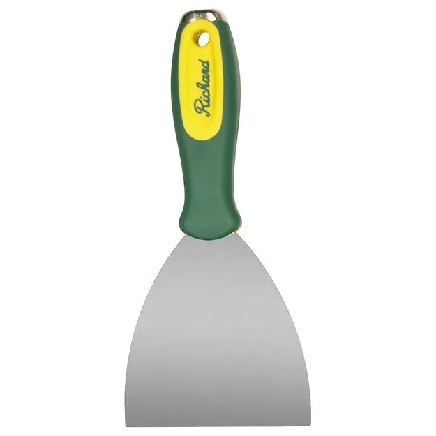 RICHARD RUB-ST-114 4 IN. ERGO-GRIP TAPING KNIFE W ITH STEEL HEAD, FLEXIBLE STAINLESS STEEL TAPING KNIFE