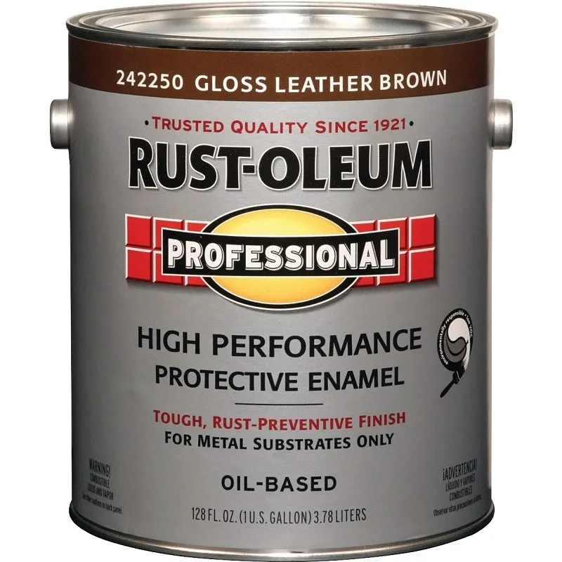 RUST-OLEUM PROFESSIONAL 242250 Protective Enamel, Gloss, Leather Brown, 1 gal Can (Pack of 2)