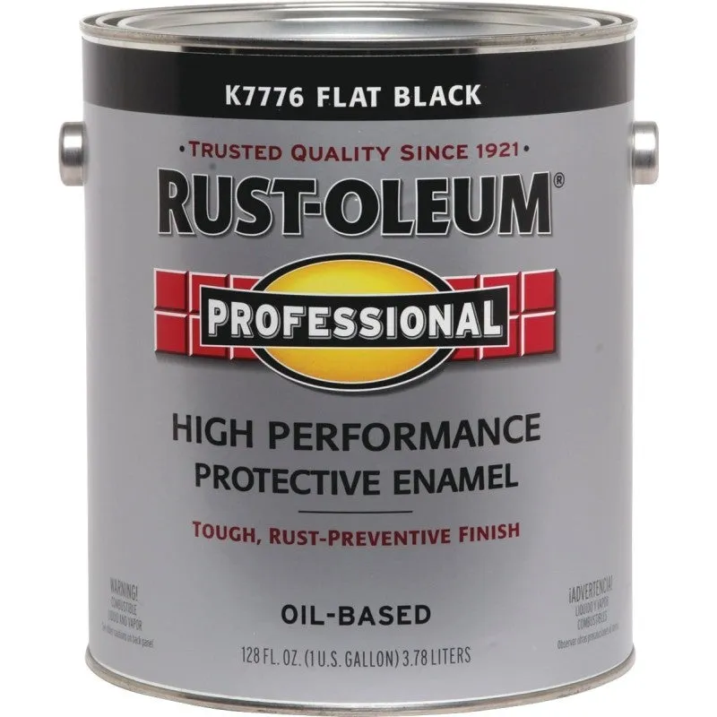 RUST-OLEUM PROFESSIONAL K7776402 Protective Enamel, Flat, Black, 1 gal Can (Pack of 2)