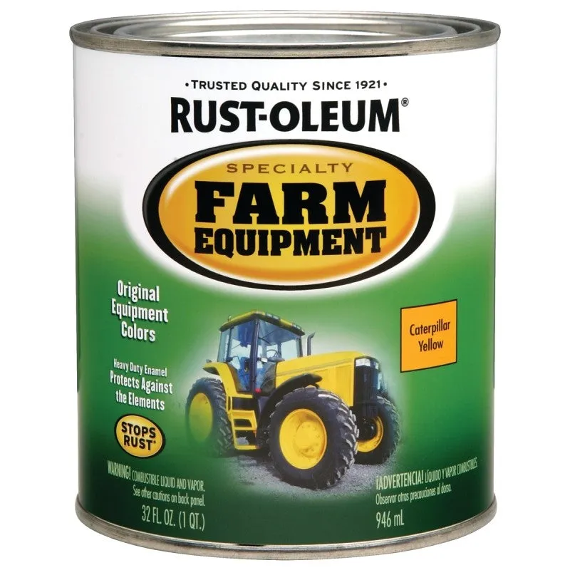 RUST-OLEUM SPECIALTY 7449502 Farm Equipment Enamel, Caterpillar Yellow, 1 qt Can