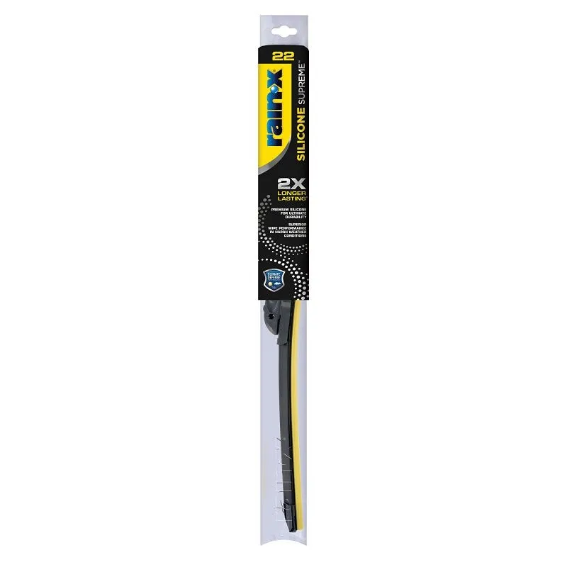 Rain-X Silicone Supreme 830522 Wiper Blade, Beam Blade, 22 in L Blade, Silicone Rubber
