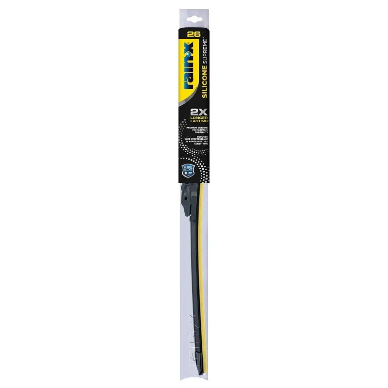 Rain-X Silicone Supreme 830526 Wiper Blade, Beam Blade, 26 in L Blade, Silicone Rubber