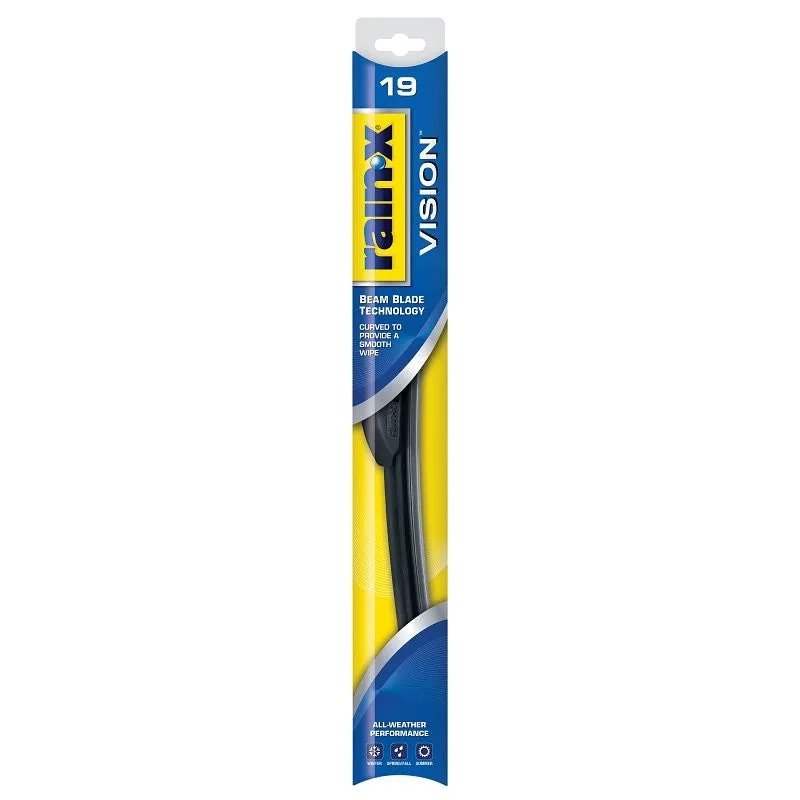 Rain-X Vision 810019 Wiper Blade, 19 in, Beam Blade, 19 in L Blade, Rubber/Steel