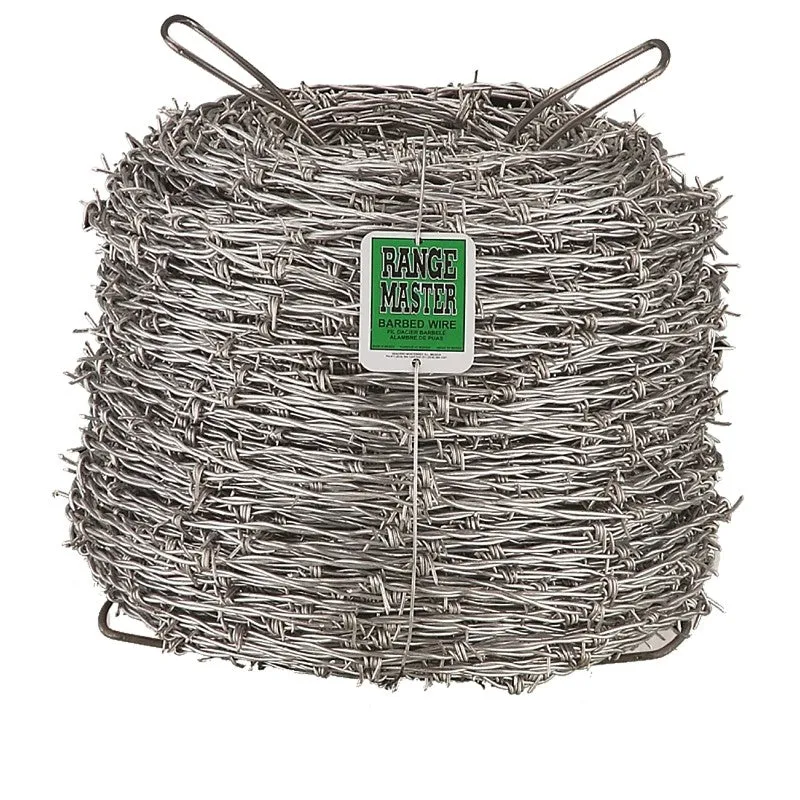 Rangemaster 7126 Barbed Wire, 1320 ft L, 12-3/4 Gauge, 5 in Points Spacing, Zinc