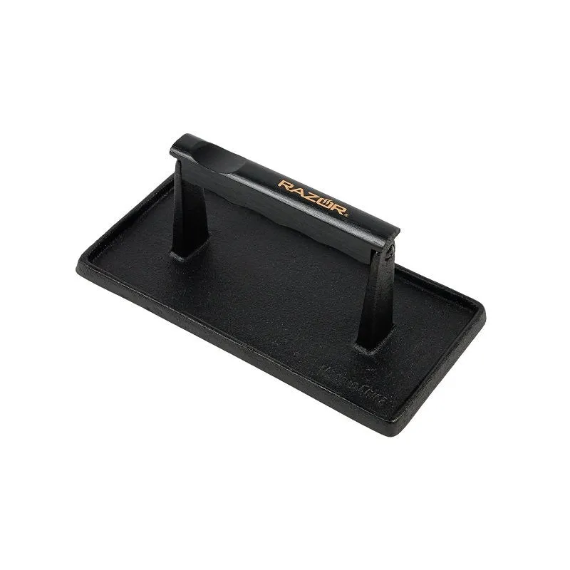 Razor 08821RZ Grill Press, 11.6 in L, 8.78 in W, Rectangular, Cast Iron/Wood, Stay-Cool Handle