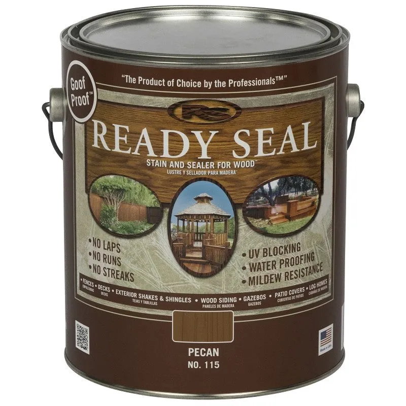 Ready Seal 115 Stain and Sealer, Pecan, 1 gal, Can (Pack of 4)
