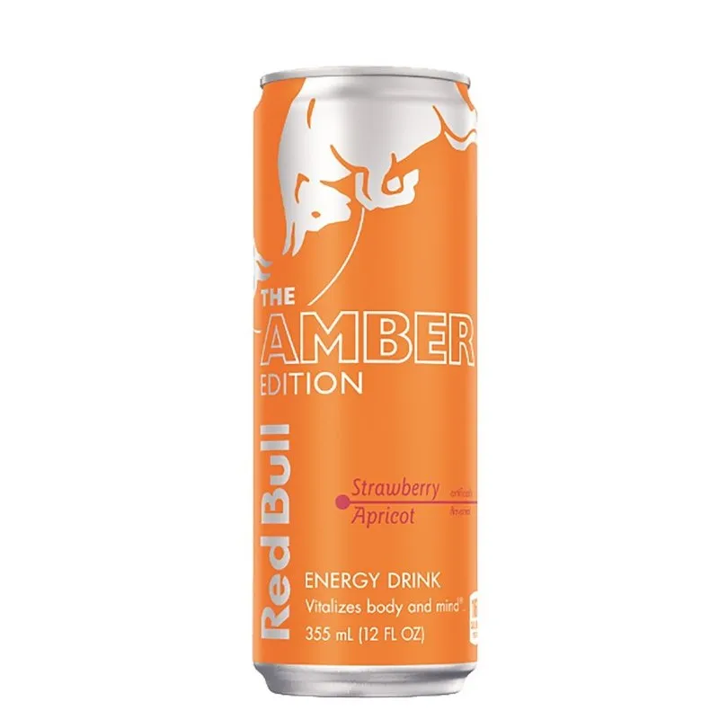 Red Bull Amber Edition Series RB240073 Energy Drink, Strawberry Apricot, 12 oz, Can (Pack of 24)