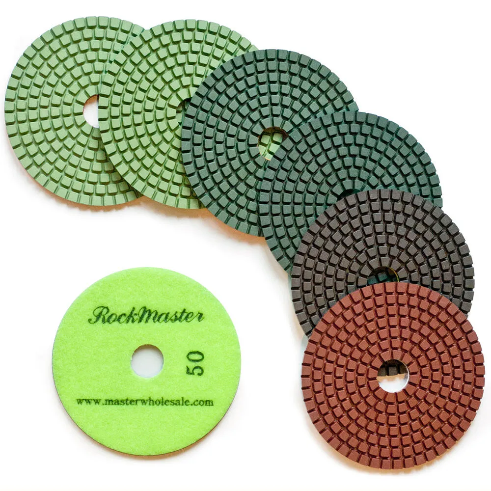 RockMaster 4″ Premium Wet Polishing Pad Kit